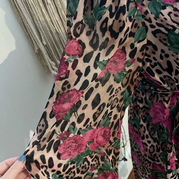 Floral Leopard Print Dress - Picture 5 of 6